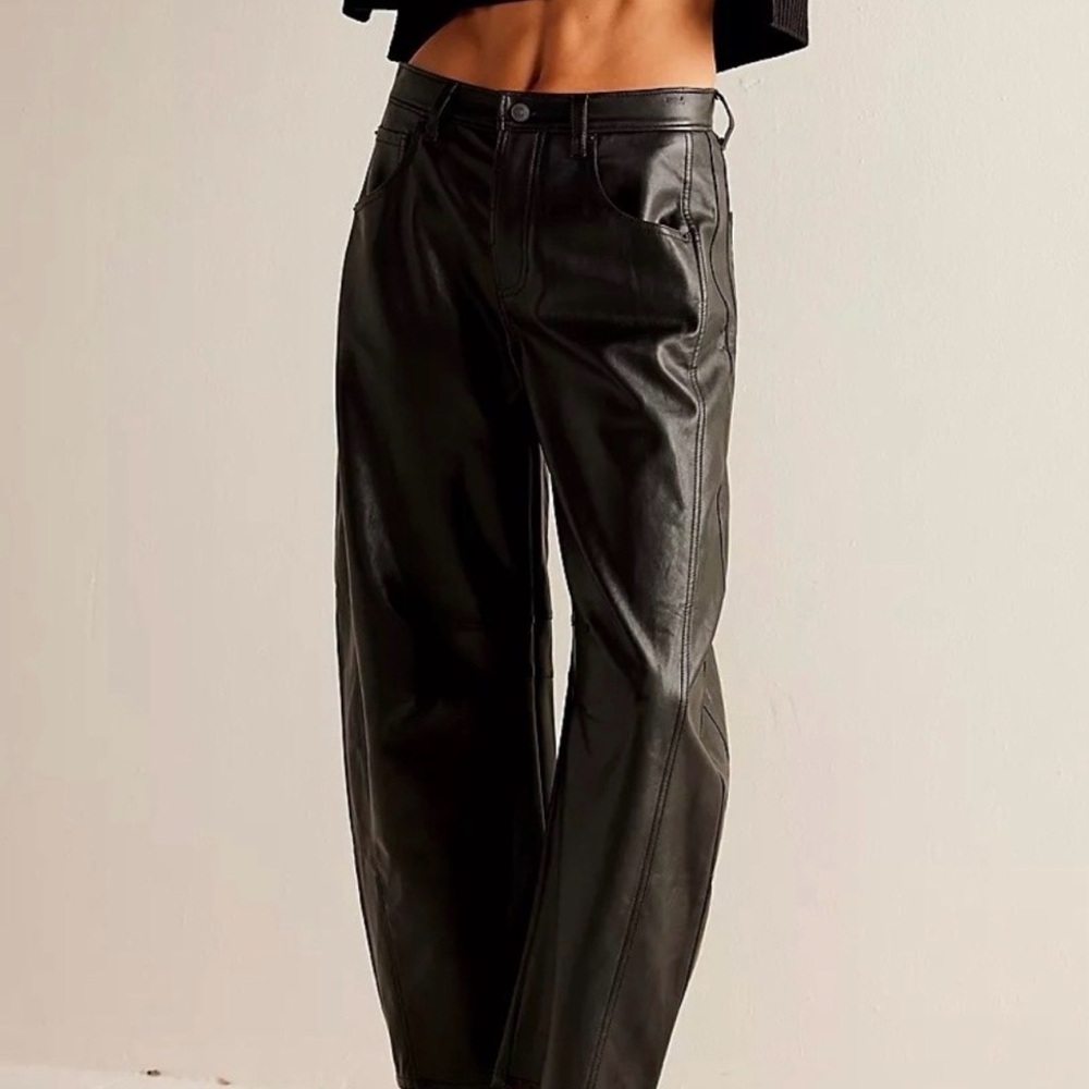 We The Free Good Luck Mid- Rise barrel Vegan jeans.